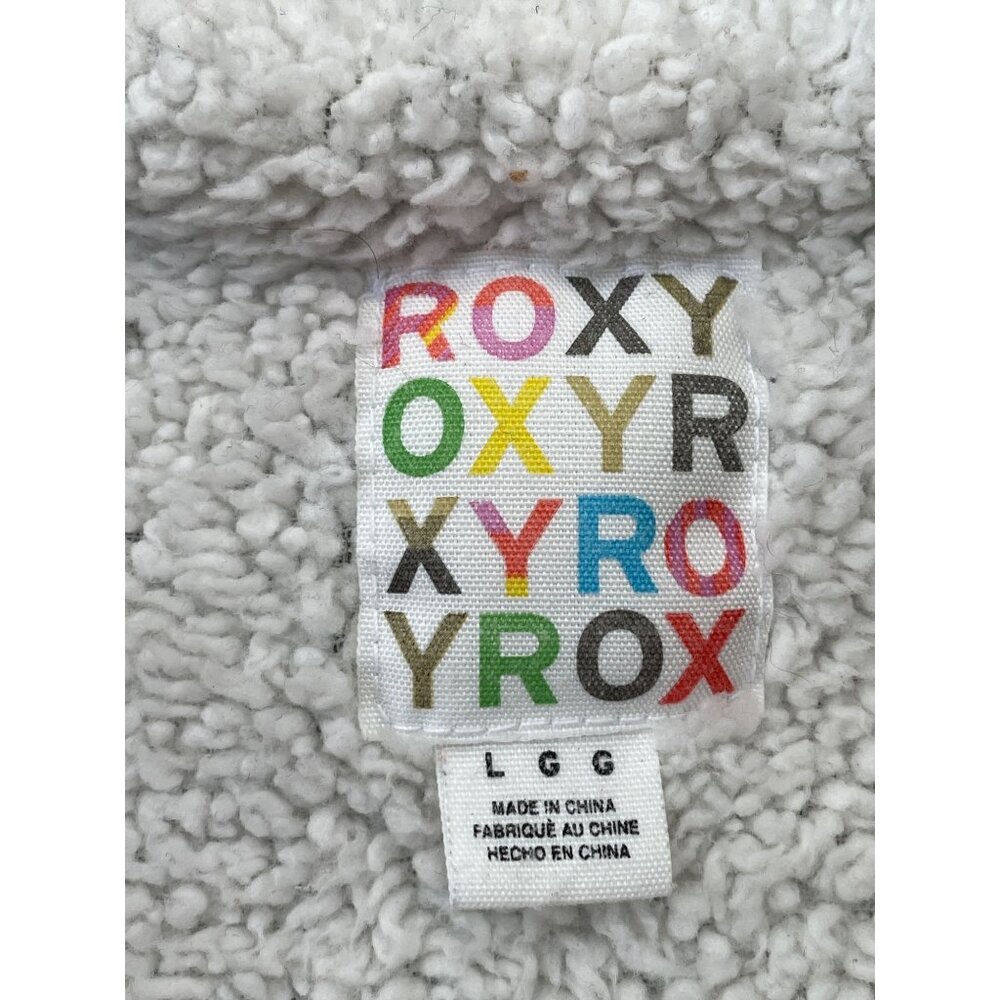 Roxy Hooded Utility Jacket Size Large Sherpa Line… - image 3